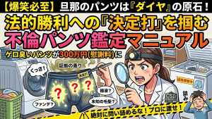 旦那の浮気チェックはパンツが命！深夜のクンクンを300万に変える「妻の鑑識」保存術