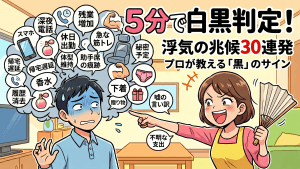 5分で白黒判定！旦那の浮気の兆候チェックリスト30項目｜プロが教える「黒」のサイン