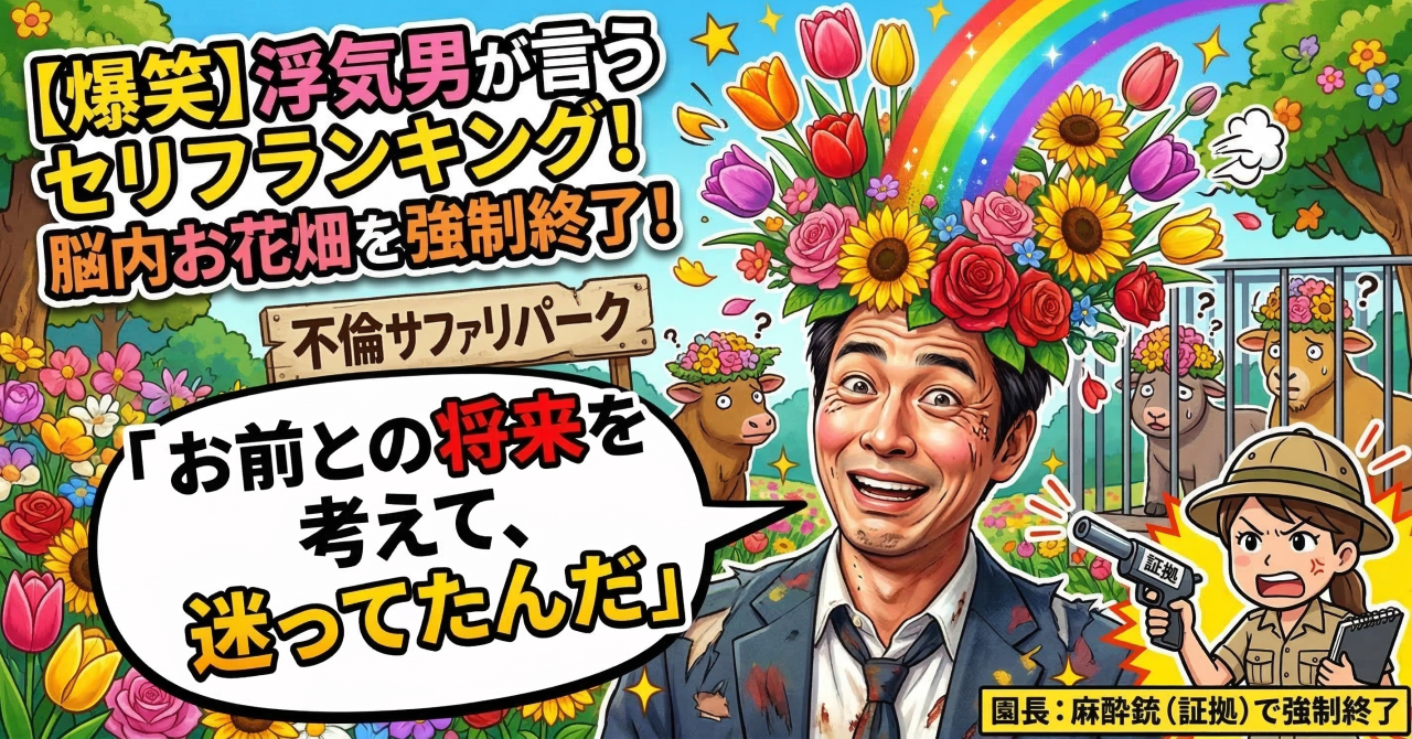 【保存版】浮気男が言うセリフランキング！脳内お花畑の珍獣...