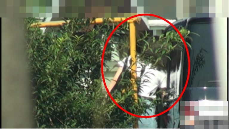 浮気相手の男性車両に乗り込むA子